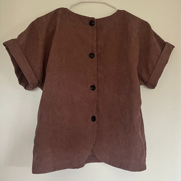Corduroy V-Neck Top - Picture 2 of 6